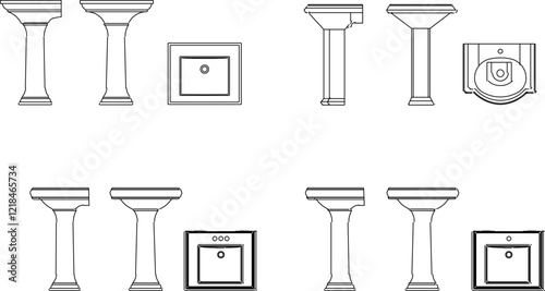 vector illustration of a standing hand washing sink design with legs