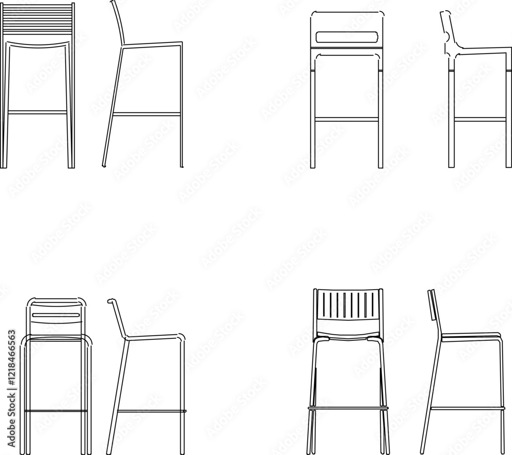 vector illustration of high wooden bar stool design for cafe interior vector illustration of high wooden bar stool design for cafe interior