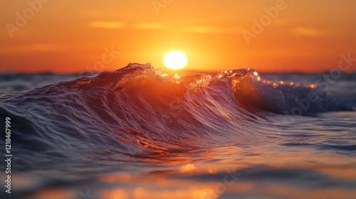 Fototapeta Naklejka Na Ścianę i Meble -  Ocean wave sunset sunrise beach travel background