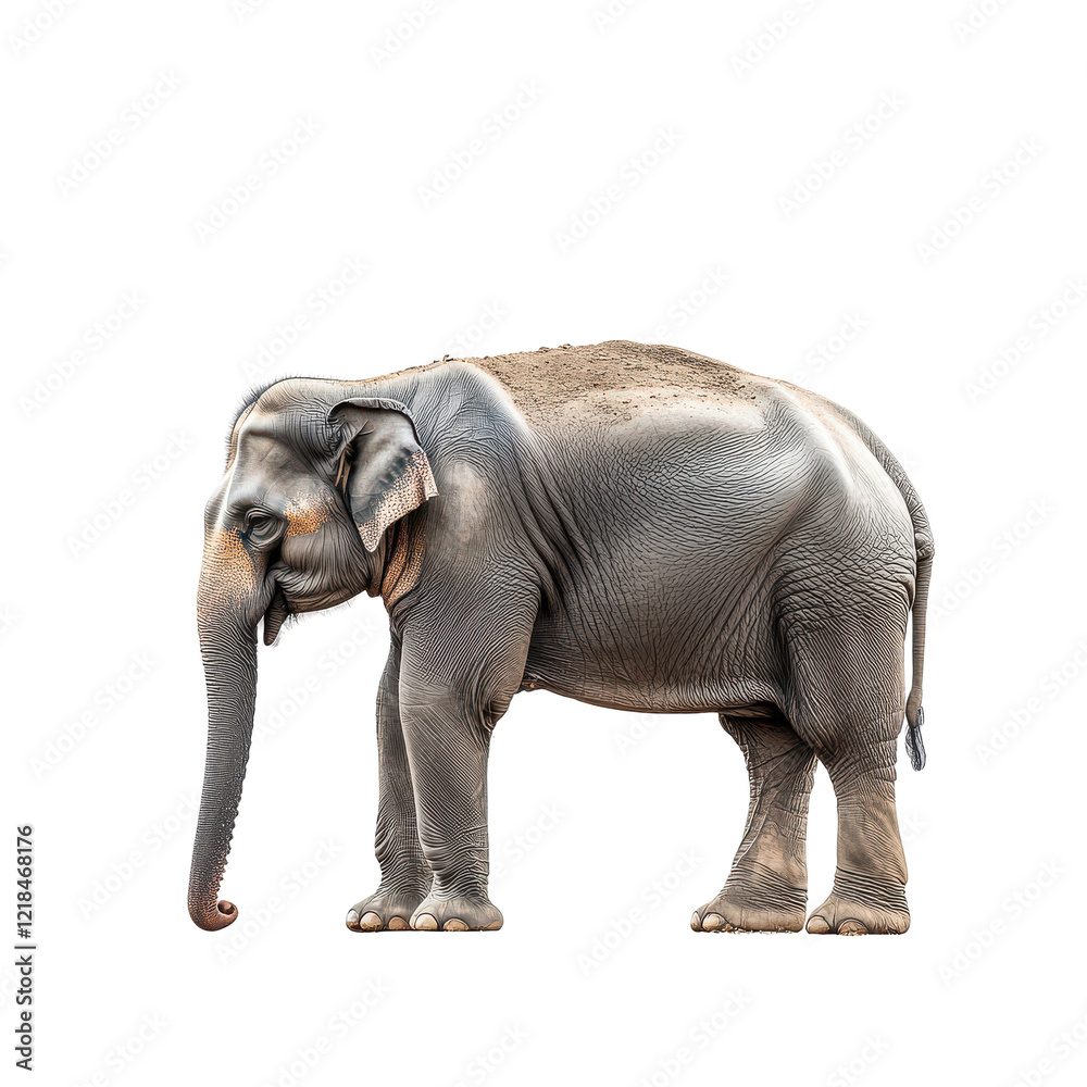 Obraz premium Asian Elephant on Black Background Majestic Wildlife Portrait,