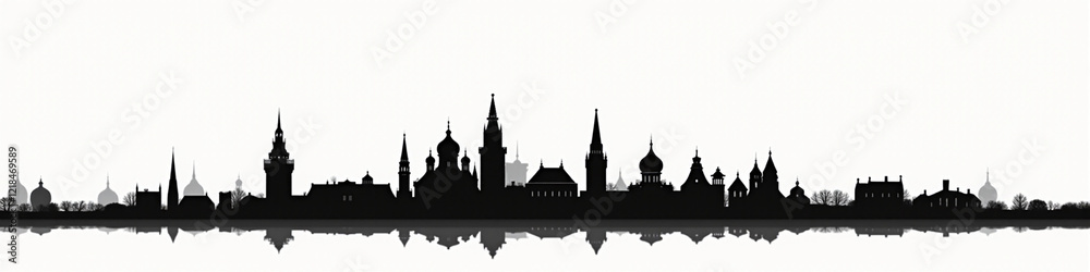 Silhouette of a Historic City Skyline at Dusk Silhouette of a Historic City Skyline at Dusk