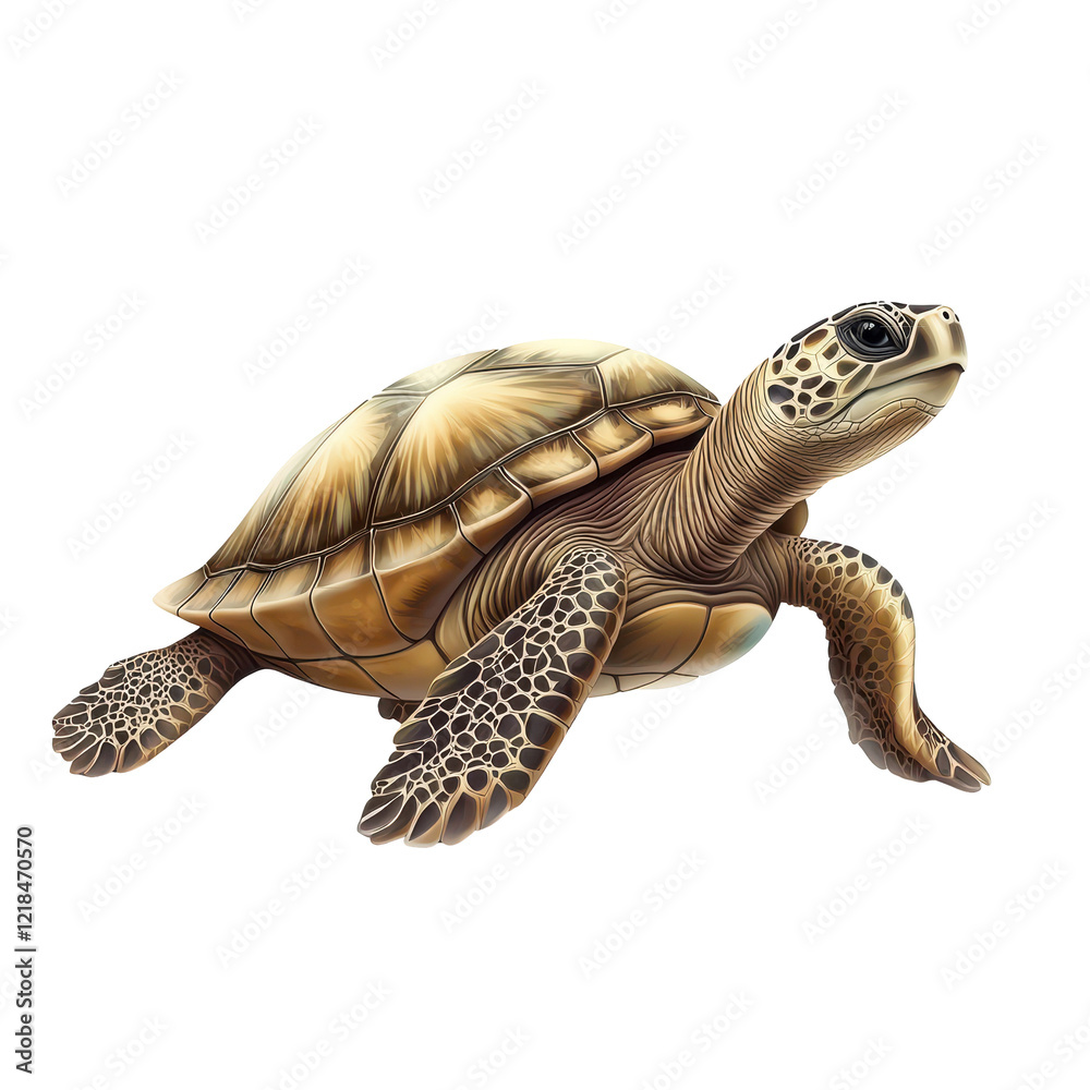 Fototapeta premium Majestic Sea Turtle Ocean Wildlife Nature Animal Shell Brown Tan Colors