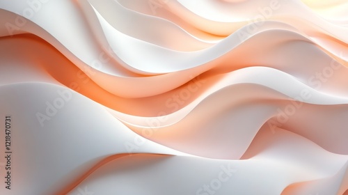 Abstract Peach and White Wave Forms Design