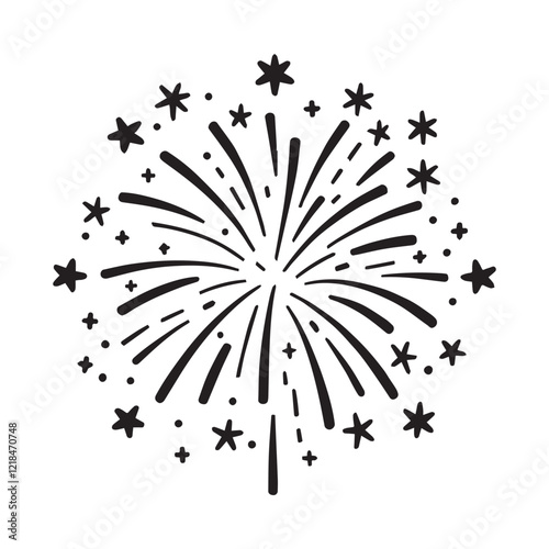  fireworks vector, silhouette, illustration