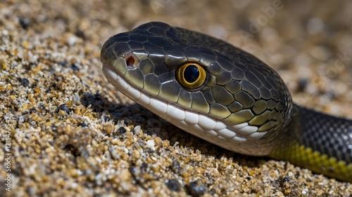 Close-Up of Erythrolamprus Scales Macro Shot Detailing Patterns and Colors photo