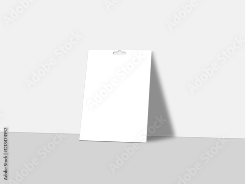 Card mockup on white floor