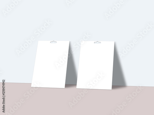 Two cards on floor with nice shadow, Card mockup