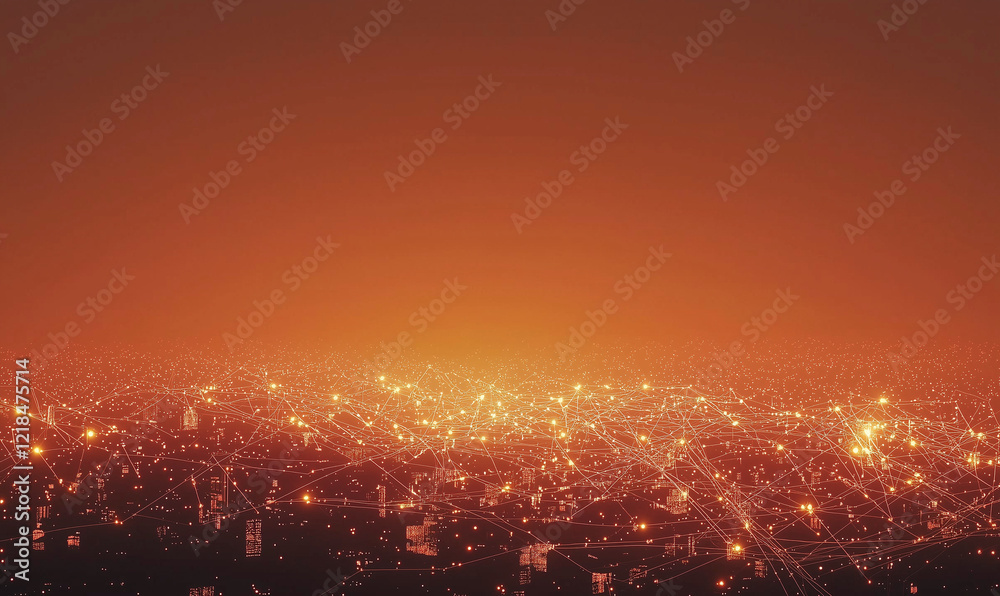 Fototapeta premium Urban nightscape transformation a digital evolution in cityscapes global city visual art ambient environment aerial viewpoint