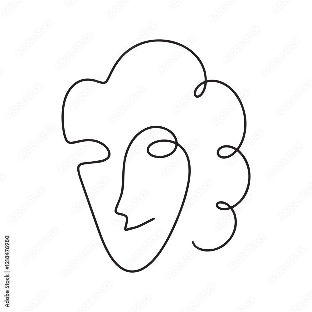 One line face. Minimalist continuous linear sketch woman face. Female portrait black white artwork outline vector hand drawn illustration. Modern art girl head for beauty salon logo. Vector One line face. Minimalist continuous linear sketch woman face. Female portrait black white artwork outline vector hand drawn illustration. Modern art girl head for beauty salon logo. Vector
