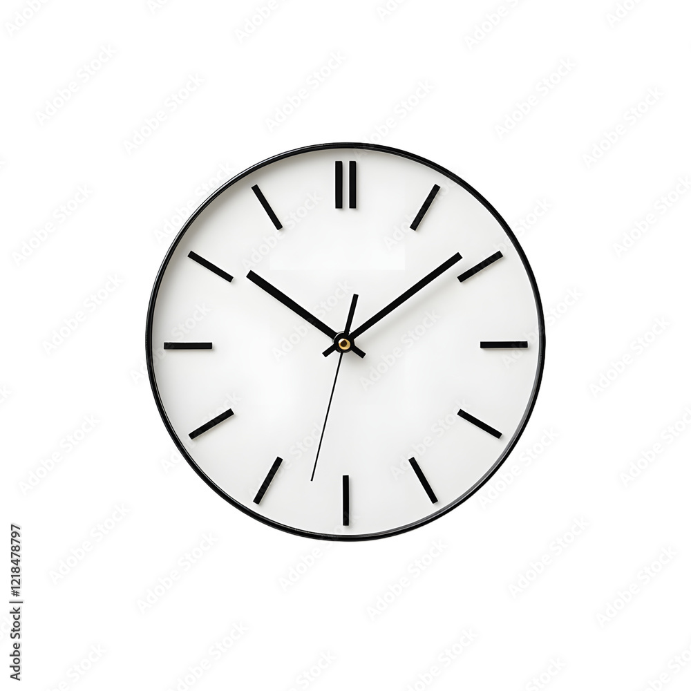 Minimalist wall clock design on a white background, showcasing a simple and modern timepiece with sleek lines and a clean, uncluttered design ideal for contemporary spaces.
Minimalist wall clock design on a white background, showcasing a simple and modern timepiece with sleek lines and a clean, uncluttered design ideal for contemporary spaces.