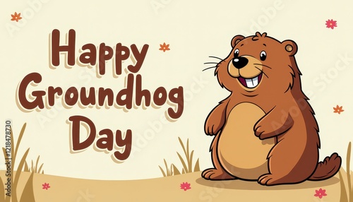 Wallpaper Mural Groundhog Day Celebration: Brown and Cream Groundhog Standing Proudly Outside Torontodigital.ca