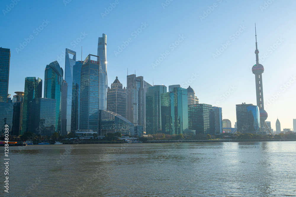 Obraz premium North Bund Green Land in Shanghai, China.