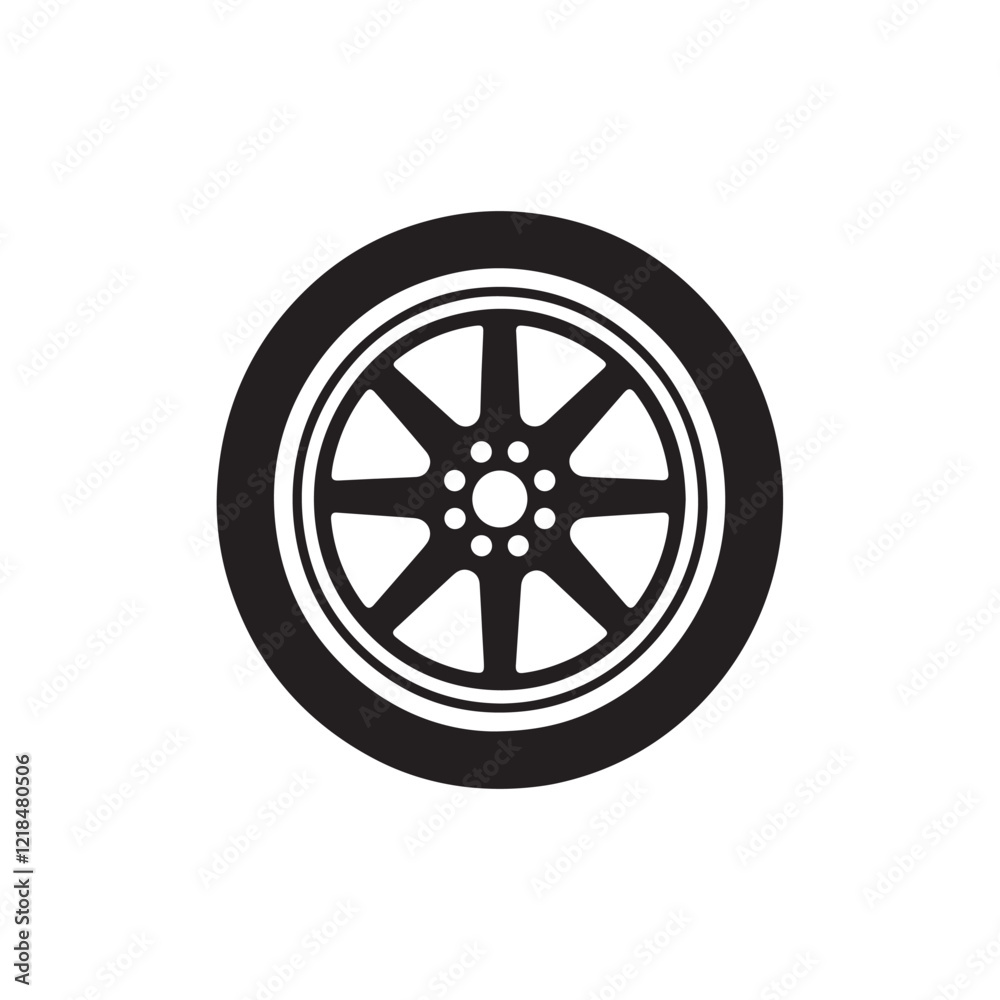 Fototapeta premium vector of black silhouette of Minimalist Off-Road Tire 