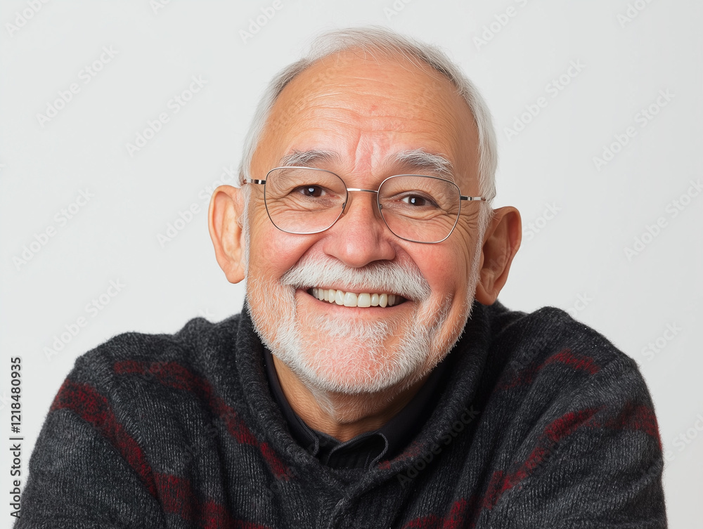 portrait of a grandfather isolated on a white background portrait of a grandfather isolated on a white background
