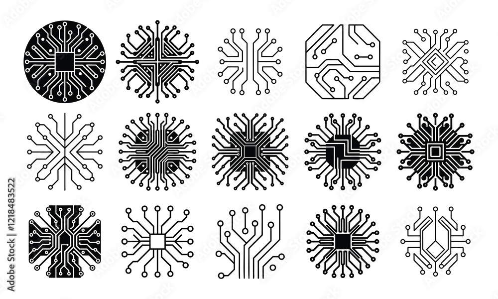 set of circuit board texture set of circuit board texture
