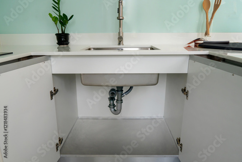 Modern Kitchen Sink Plumbing Installation Home Renovation Detail