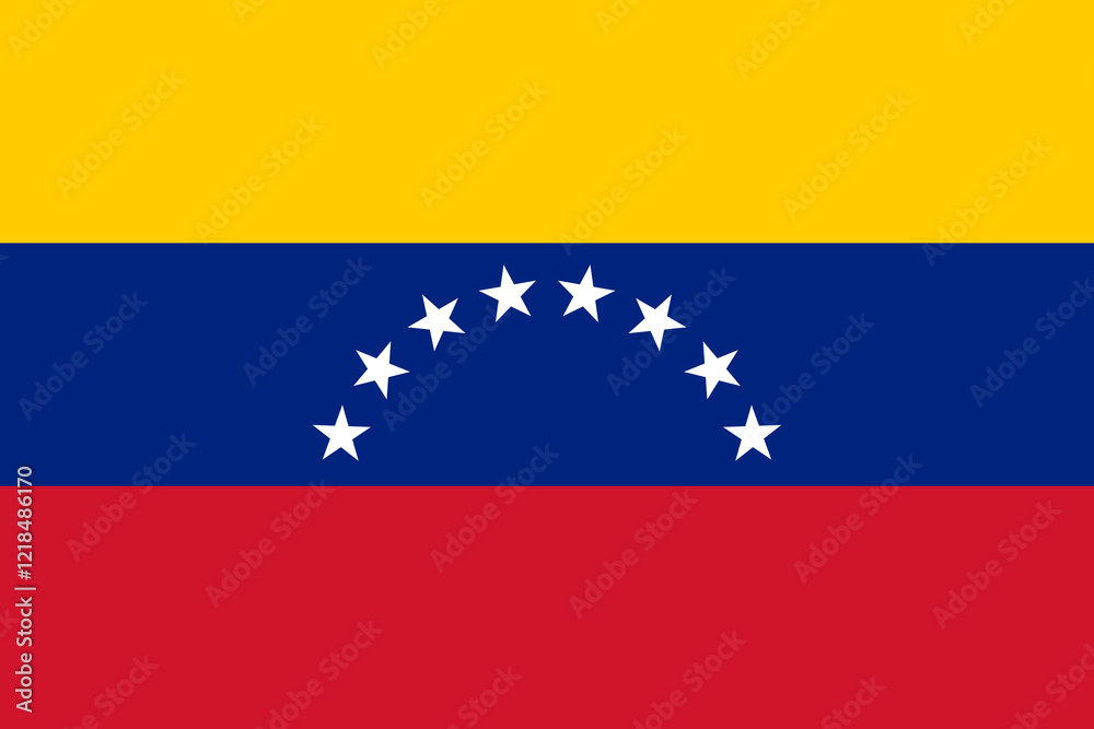 High detailed flag of Venezuela. National Venezuela flag. South America. 3D illustration. High detailed flag of Venezuela. National Venezuela flag. South America. 3D illustration.