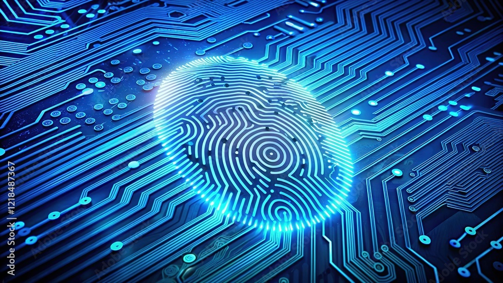 Digital Circuit Fingerprint Pattern Digital Circuit Fingerprint Pattern