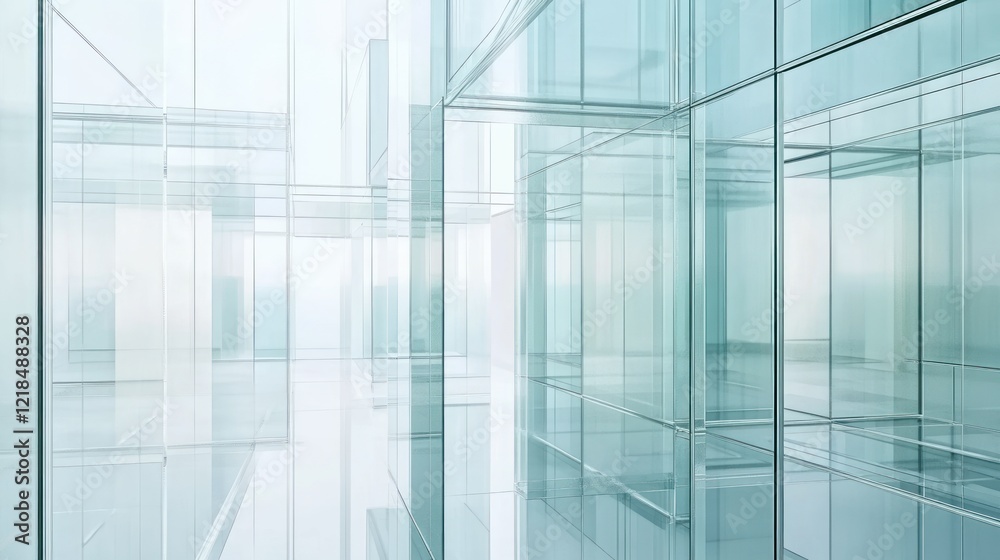 Glass office building interior, city view, modern architecture, design, background Glass office building interior, city view, modern architecture, design, background