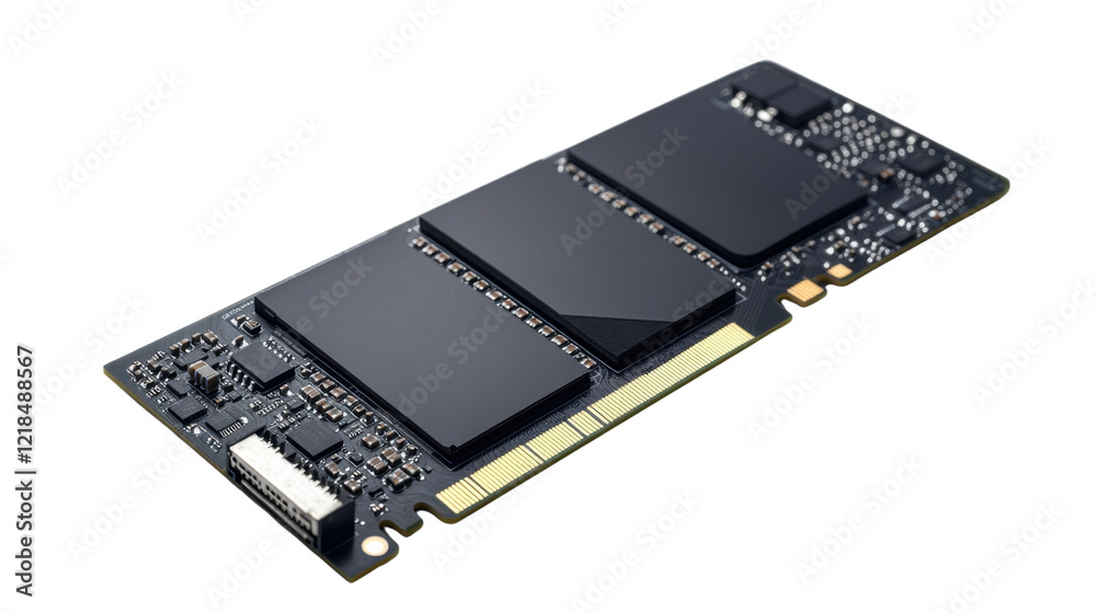 Computer chips on transparent background