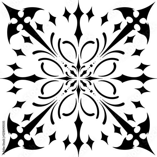 A clean and minimalistic mandala vector design, featuring balanced geometric patterns. Perfect for tattoos, branding, decorations, and spiritual artwork. Simple yet elegant for versatile use.