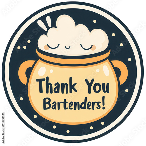 Thank you bartenders! cute illustration transparent background appreciation theme modern design photo