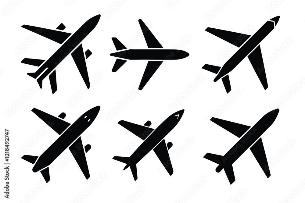 Fototapeta premium Modern and professional vector logo featuring a sleek airplane design, perfect for transport and aviation services. Ideal for airlines, logistics companies, travel agencies, or air cargo businesses.