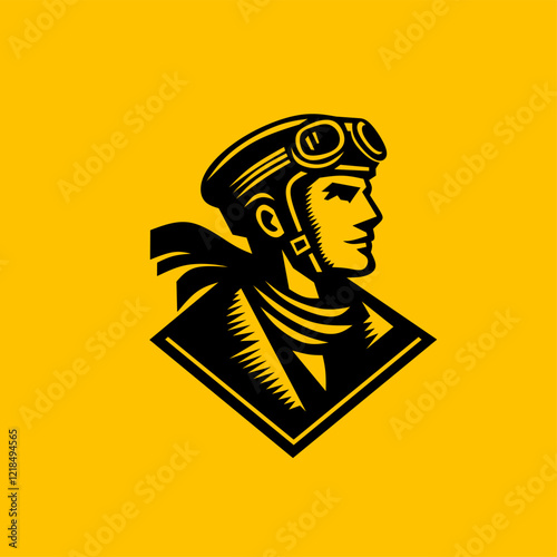 Retro aviator logo design
