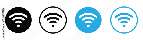 Wireless and wi-fi icon. Wi-fi signal symbol. Internet Connection. Remote internet access collection. Vector illustration.