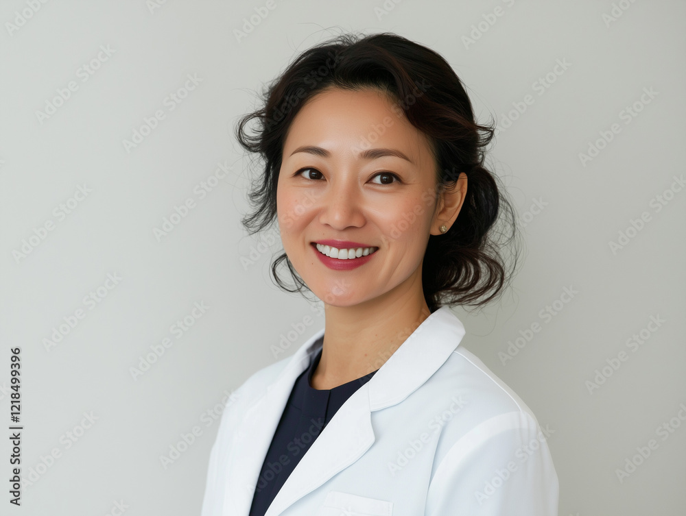 Portrait of a smiling female doctor isolated on a white background Portrait of a smiling female doctor isolated on a white background