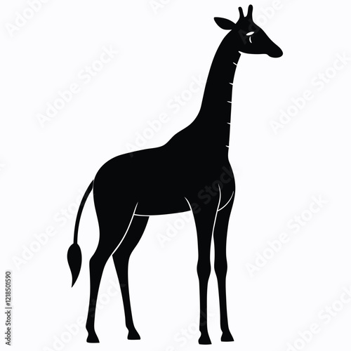 The giraffe appears lofty thanks to this exceptional graphic image.