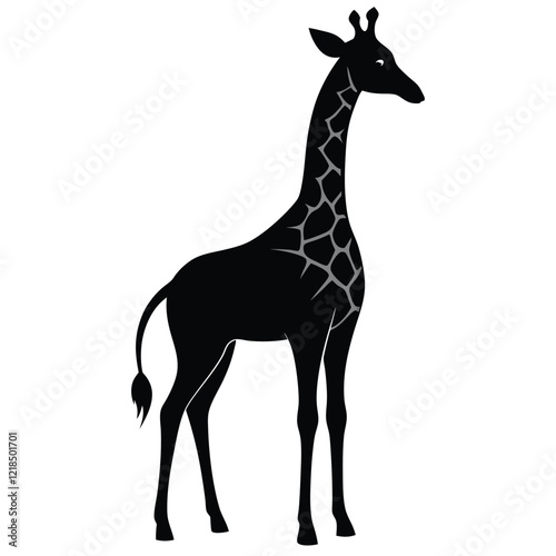 The giraffe appears lofty in this exceptional graphic image.