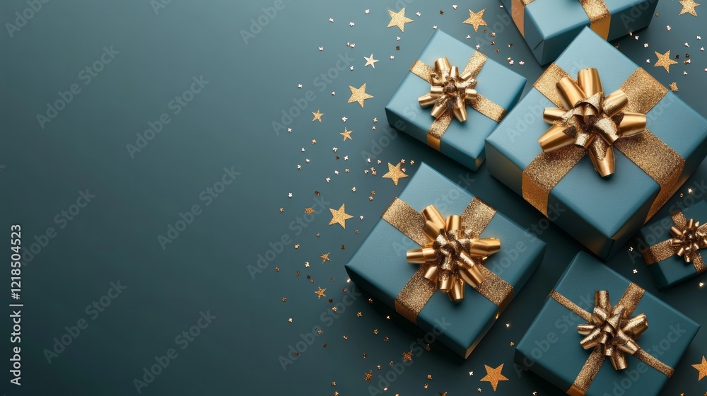 Fototapeta premium elegant blue gift boxes