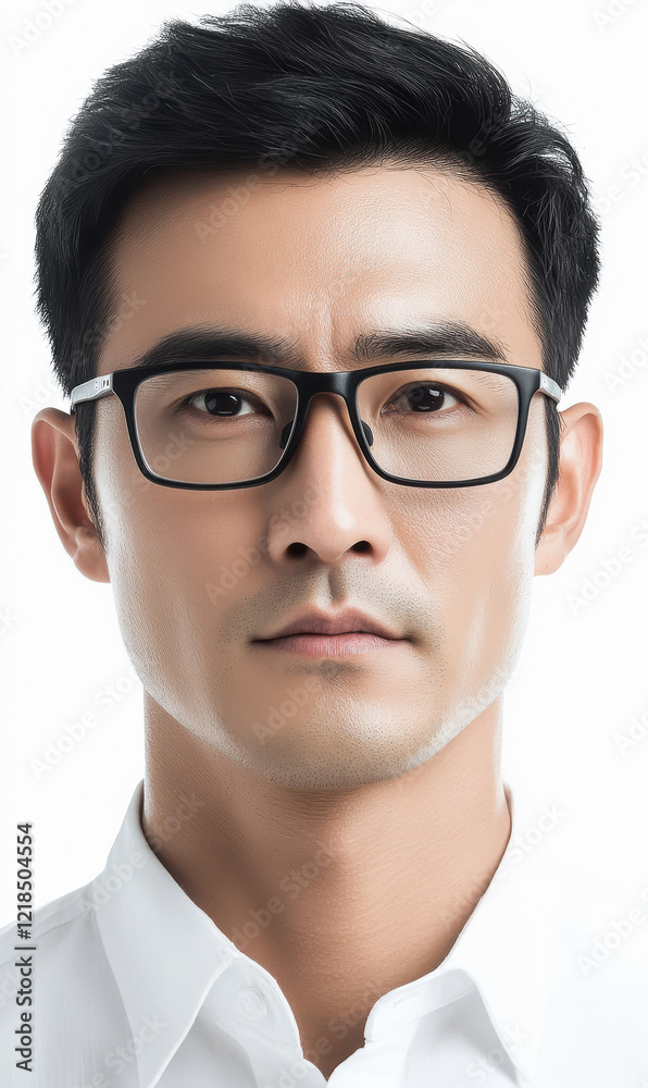 a middle-aged Chinese male scientist against a clean white background a middle-aged Chinese male scientist against a clean white background