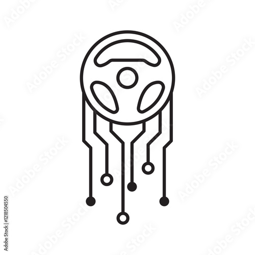 Steering wheel connected to circuit
