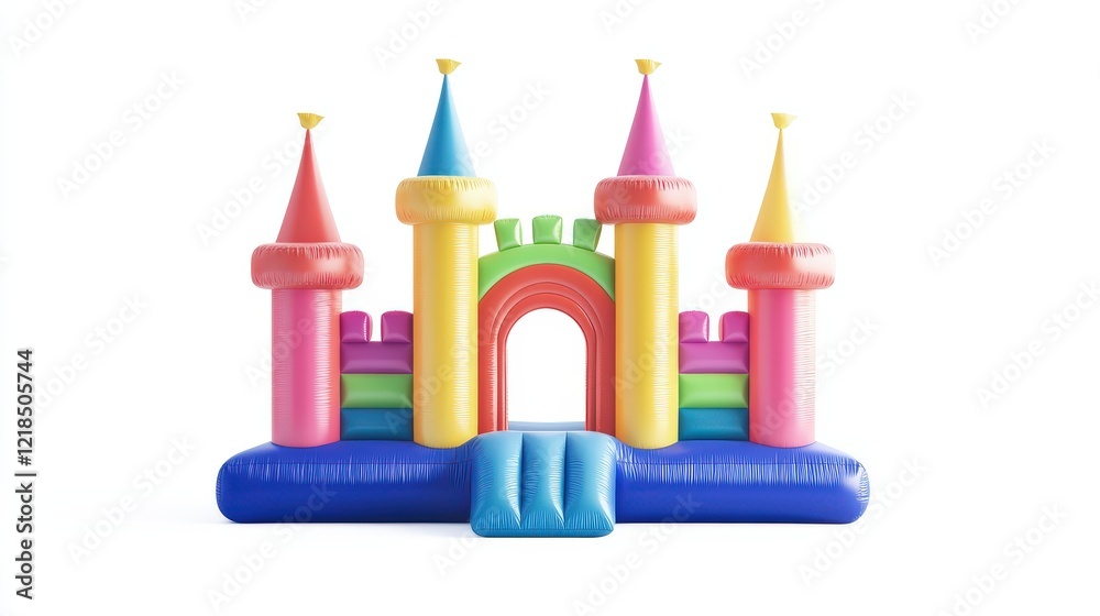 Fototapeta premium Colorful Inflatable Castle Play Structure for Children