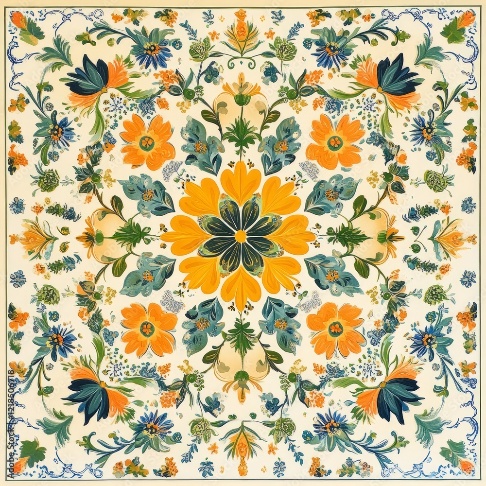 A vibrant and intricate mandala design A vibrant and intricate mandala design