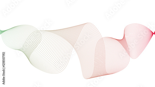 Vector curvy abstract line art wavy flowing dynamic pink and yellow white background in concept music or sound, wave, wind, information flow