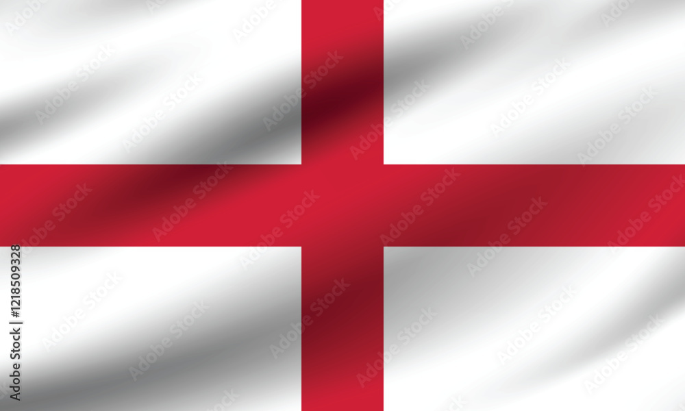 Fototapeta premium England flag official colors and proportion digital vector illustration. Pleated flag.