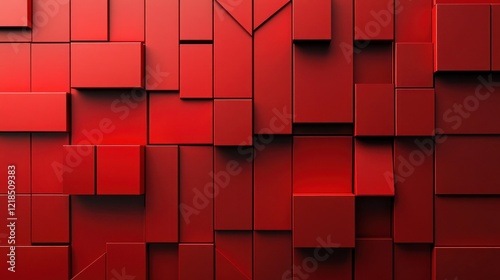 Abstract red geometric cube pattern background.