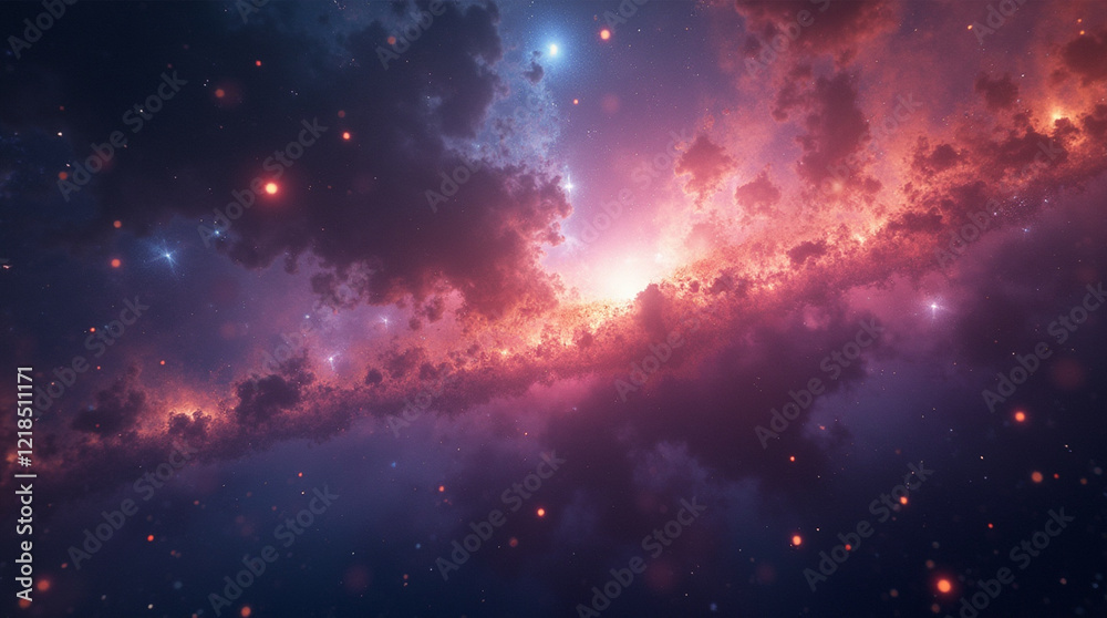 Fototapeta premium Micro Photography of Colorful Space Galaxy Cloud Nebula: Starry Night Cosmos and Supernova Background Wallpaper
