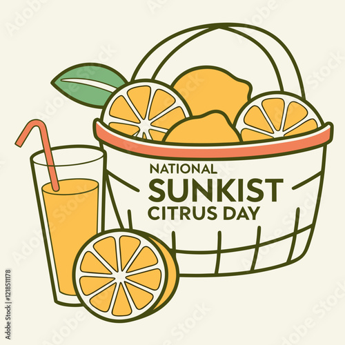 NATIONAL SUNKIST CITRUS DAY silhouette vector illustration