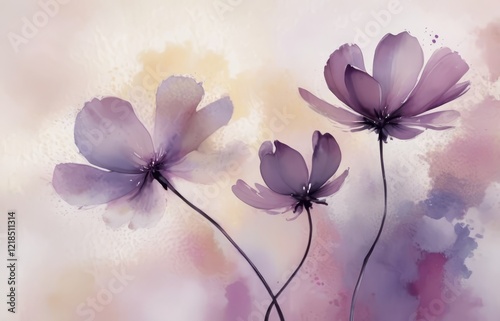 ilustración flores pintadas en acuarela photo