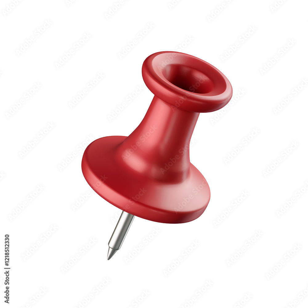 3D red push pin isolated on white and transparent background cut out png 3D red push pin isolated on white and transparent background cut out png