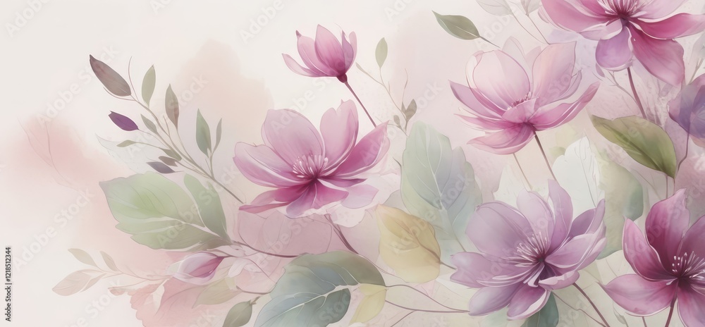 Fototapeta premium fondo de flores pintadas en acuarela. papel pintado. colores vibrantes