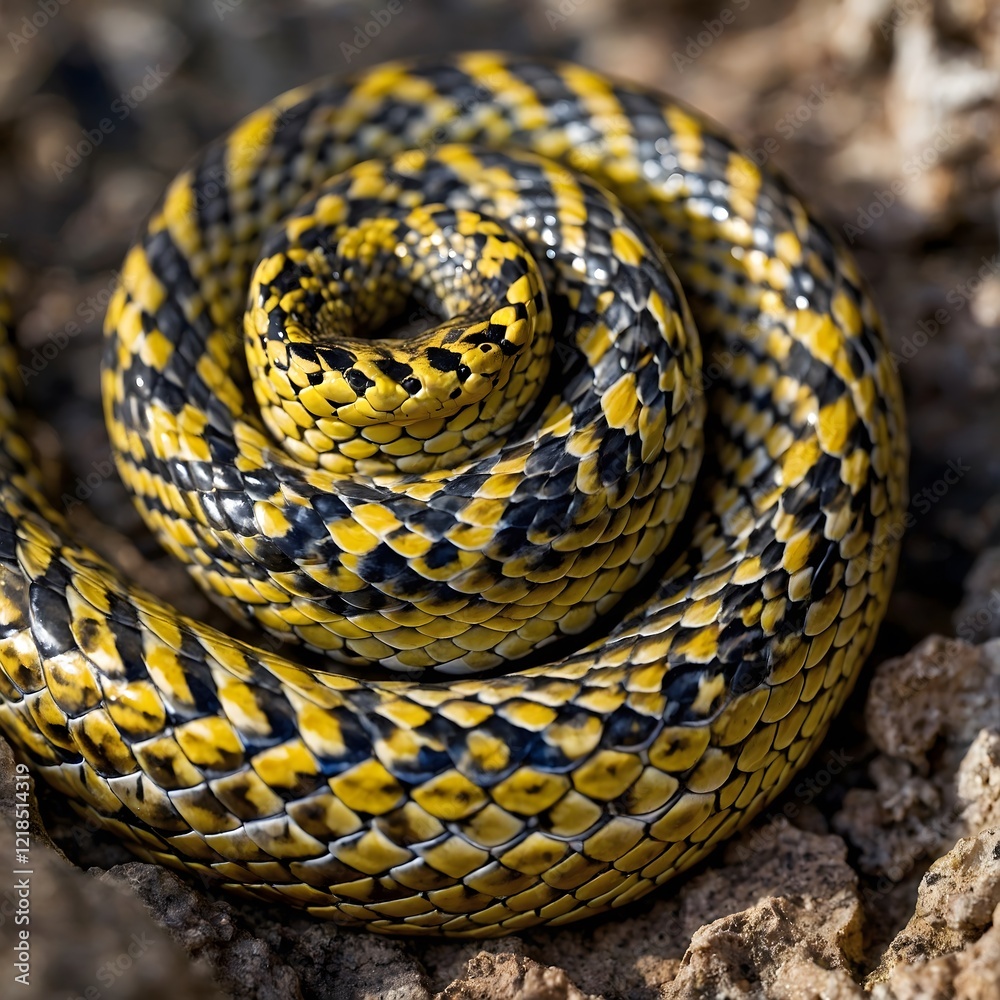 Sunlit Beauty: Close-Up of Darevsky's Viper's Detailed Scales Sunlit Beauty: Close-Up of Darevsky's Viper's Detailed Scales