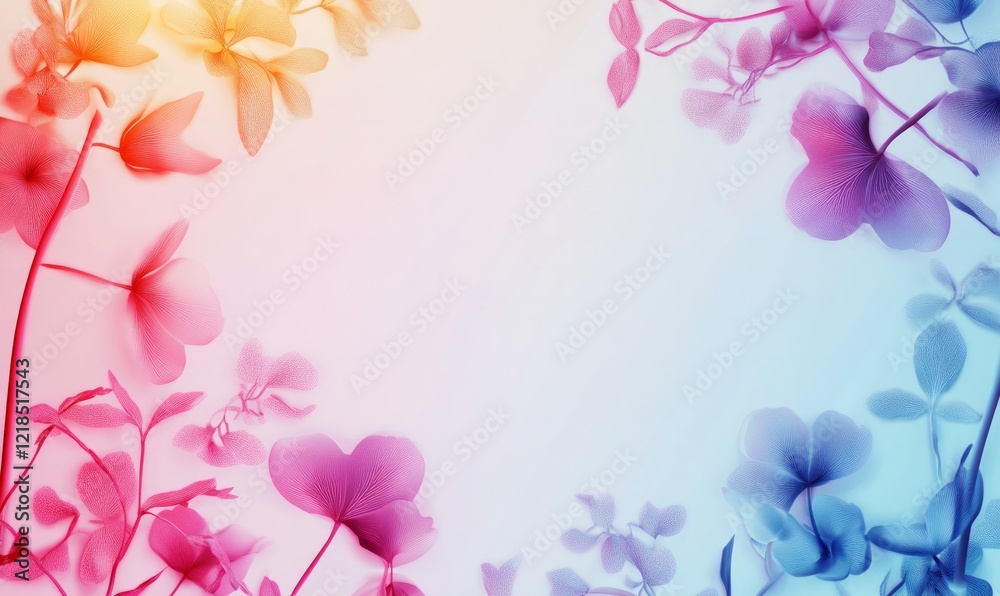 neon-colored flower outlines glowing on a bright background neon-colored flower outlines glowing on a bright background