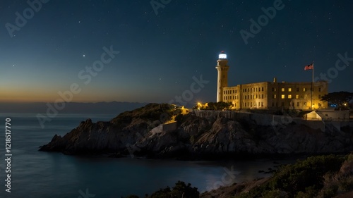 Bothrops Alcatraz on Alcatraz Island Under Moonlit Night photo