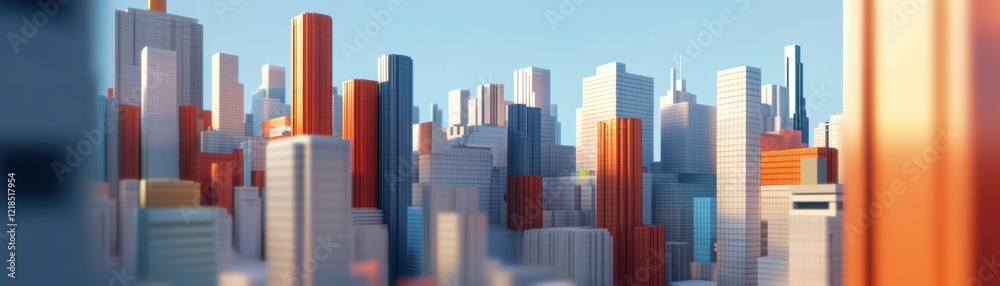 Towering skyscrapers create a futuristic cityscape. Towering skyscrapers create a futuristic cityscape.