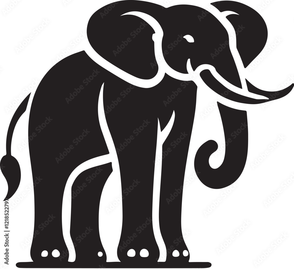 Fototapeta premium Elephant silhouette vector image